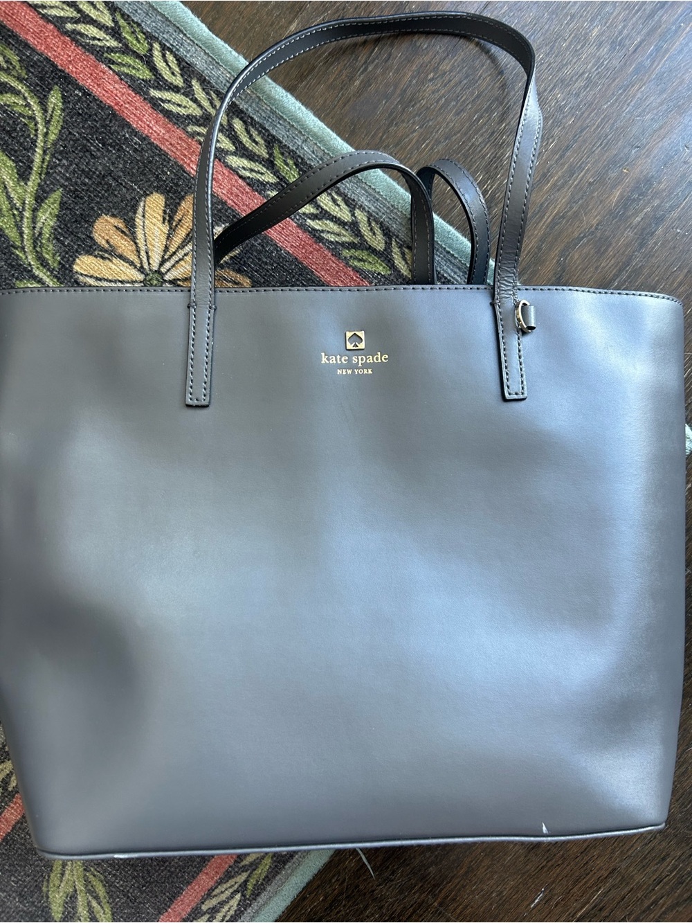 Kate Spade Grey Leather Double-Handle Tote